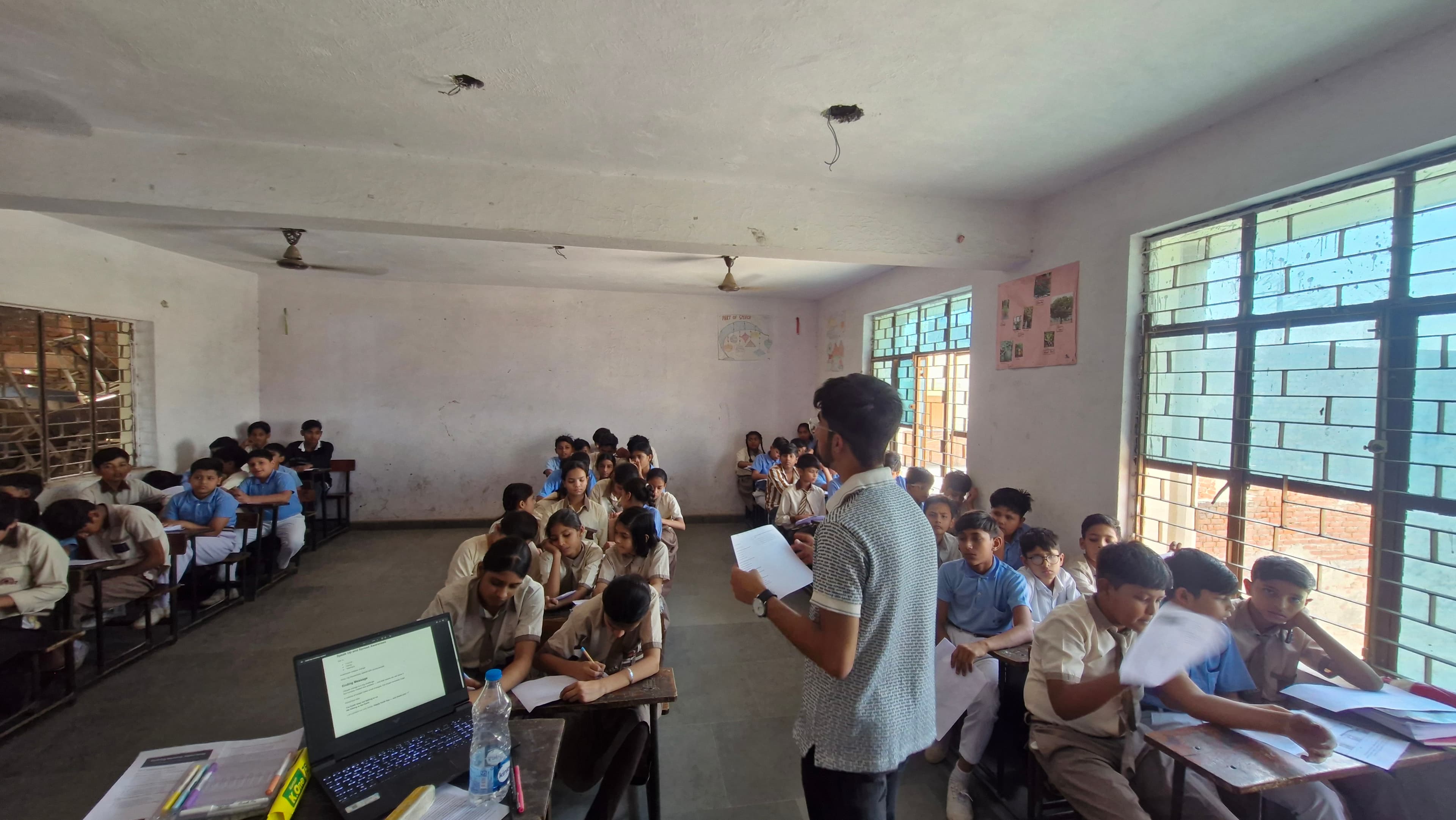 Students gathered in a classroom during a C-Cube climate workshop
